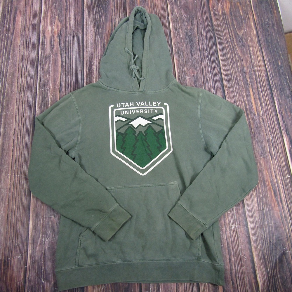 Utah Valley University Hoodie Mens Small‎ Green NCAA College Pullover Sweatshirt